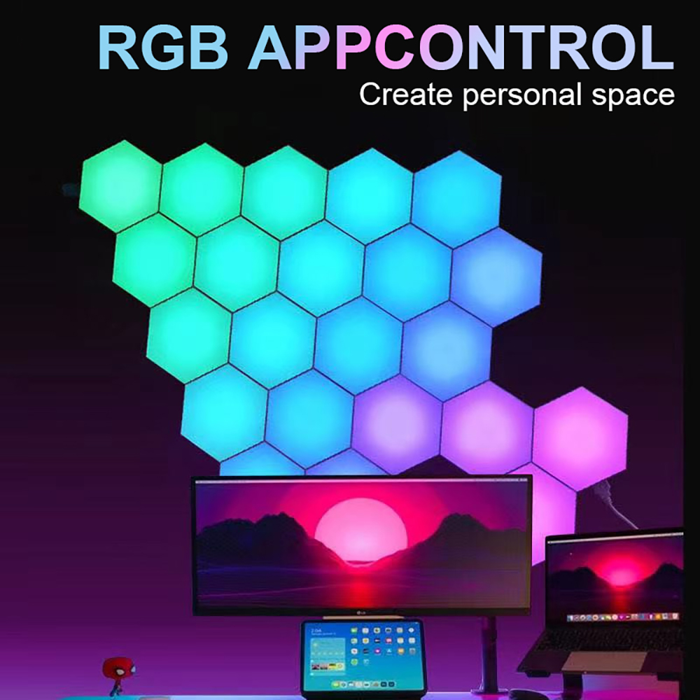 Gaming Accessories Wall - RGB сенсорная светодиодная настенная шестиугольная проекция