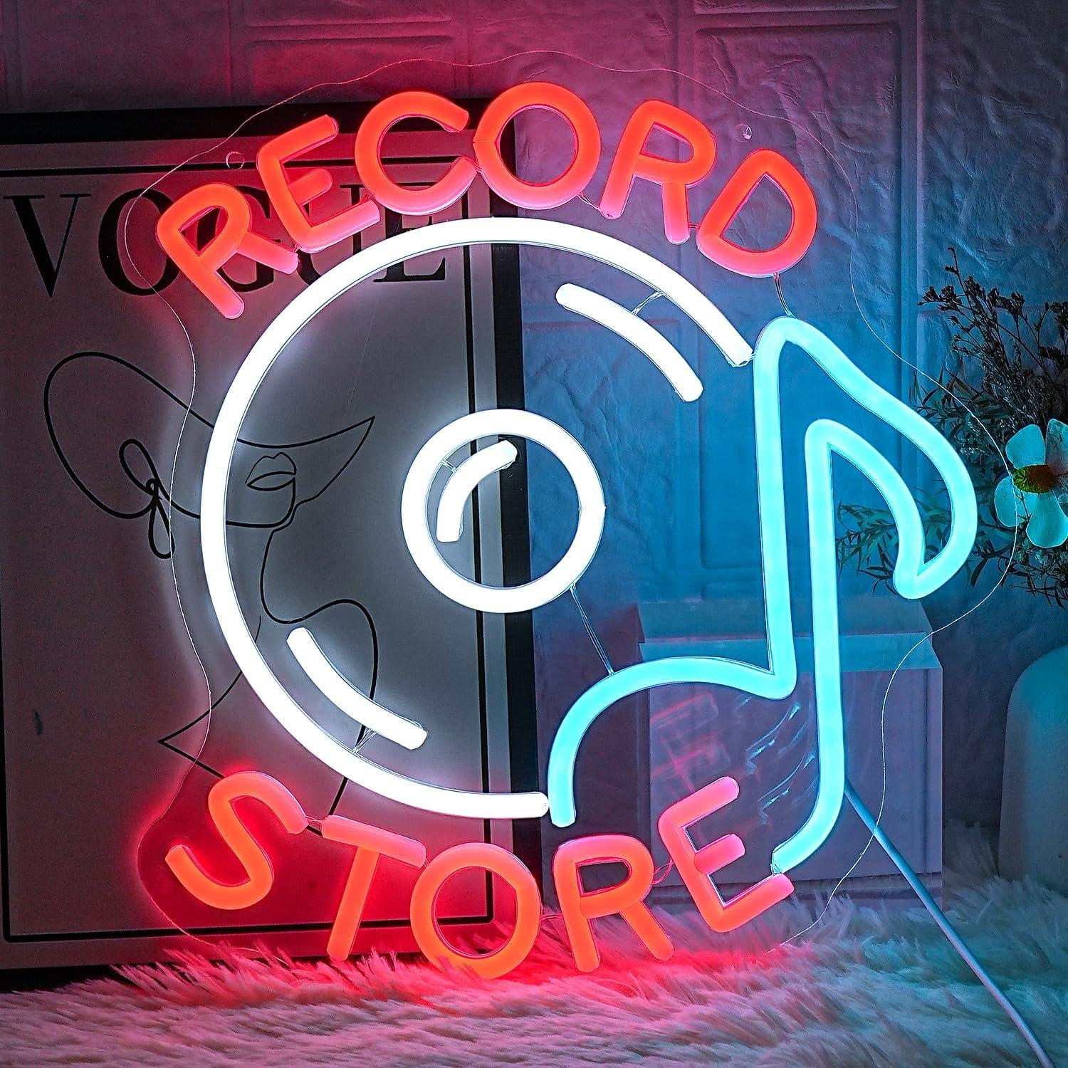 Gaming Accessories Store - Неоновая вывеска «Магазин пластинок», музыкальные неоновые